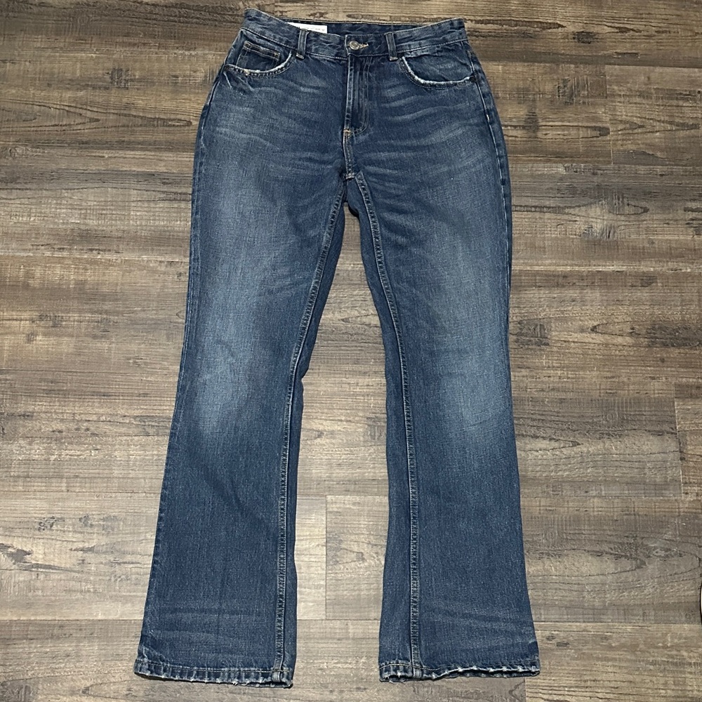 Zara Women's Flare Jeans in Deep Blue